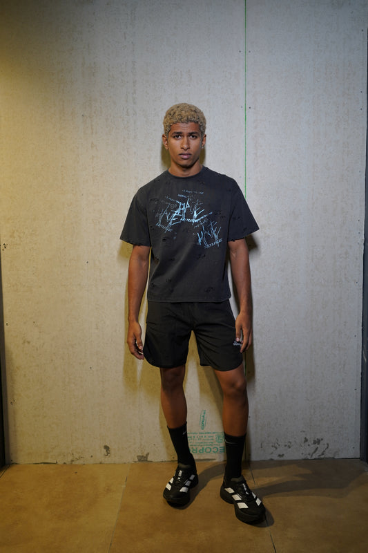 WORN LABEL ACID WASHED TEE