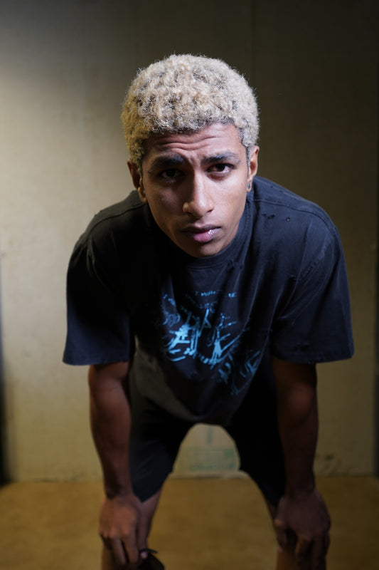 WORN LABEL ACID WASHED TEE