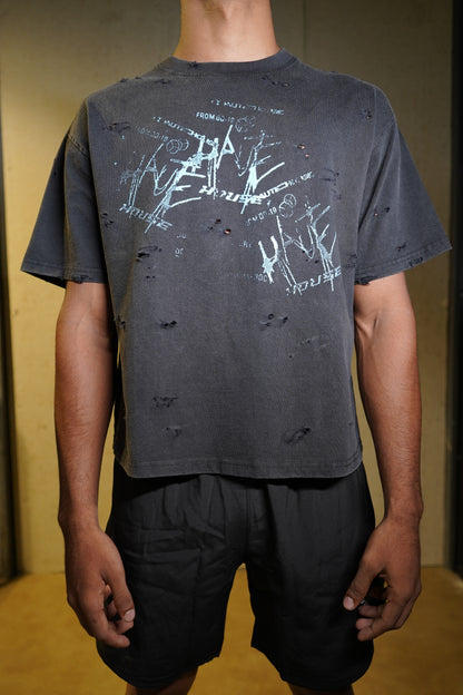 WORN LABEL ACID WASHED TEE